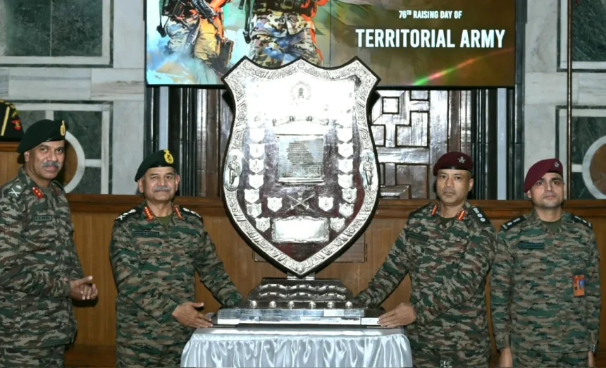 General Upendra Dwivedi honours 116 Infantry Battalion (TA) PARA with COAS Silver Trophy; felicitates winners of national-level ‘Terrier Cyber Quest’ on 76th Territorial Army Day