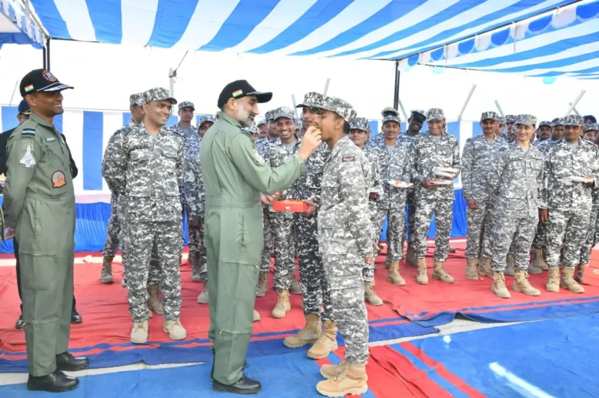 Air Chief Marshal AP Singh with Soldiers