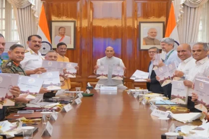 Defence Minister with Officers and Others