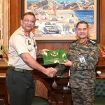Gen Upendra Dwivedi and Lt Gen Maniur Rahman