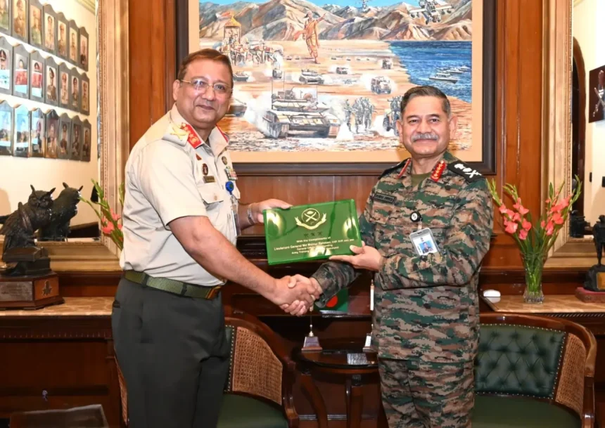 Gen Upendra Dwivedi and Lt Gen Maniur Rahman