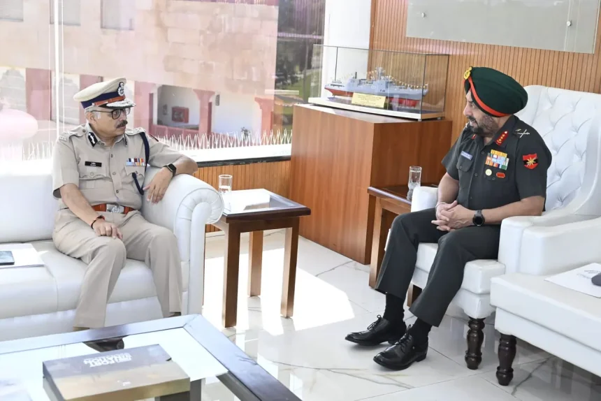 Lt Gen Manjinder Singh with DGP Rajasthan