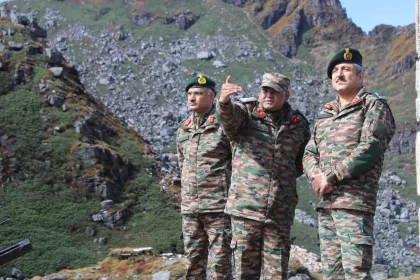 Lt Gen Mann at East Sikkim with Other Officers