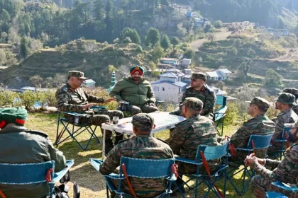 Lt Gen Prashant Kishore Mishra With Other Officers