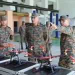 Lt Gen Pratik Sharama Reviewing Drones