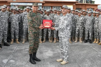 Lt Gen Pratik Sharma Awarding an Officer