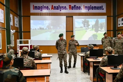 Lt Gen RC Tiwari Reviewing
