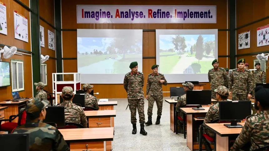 Lt Gen RC Tiwari Reviewing
