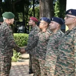Lt Gen RC Tiwari Shaking Hands with Officers