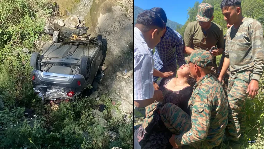 Indian Army Soldiers of Nurnag Battalion Rescue Civilians After Road Accident in Uttarakhand