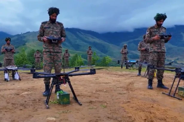 Soldiers Using Drone