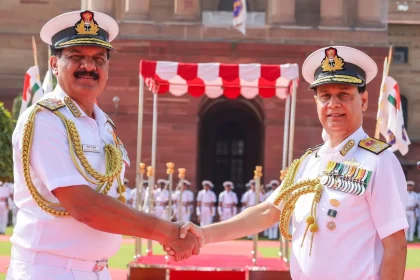 Vice Admiral Ajay Kochhar Meets Admiral Dinesh K Tripathi in New Delhi