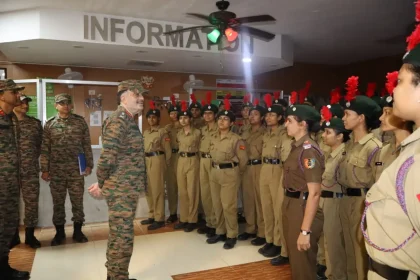 Lt Gen Abhijit S Pendharkar with Cadets