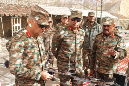 Lt Gen Pratik Sharma Reviewing Drones