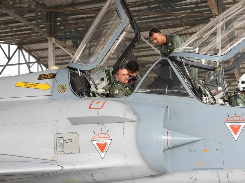 Air Marshal Narmdeshwar Tiwari in Cockpit