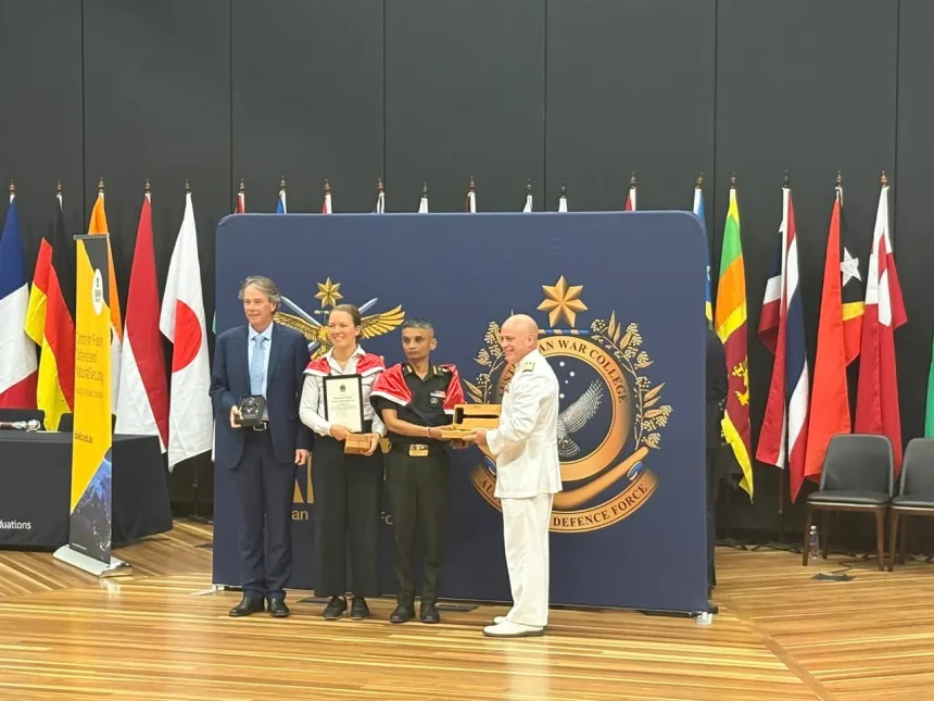 Col Prateek Roy Getting the Award