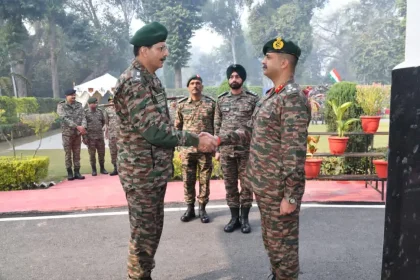 Lt Gen Devendra Sharma Shaking Hands