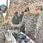 Lt Gen Rajesh Pushkar Reviewing