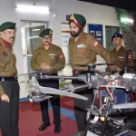 Lt Gen Rajiv Kumar Sahni Reviewing Drone