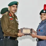 Lt Gen Vats Awarding Female NCC Cadet