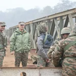 Major Gen Naveen Mahajan Reviewing