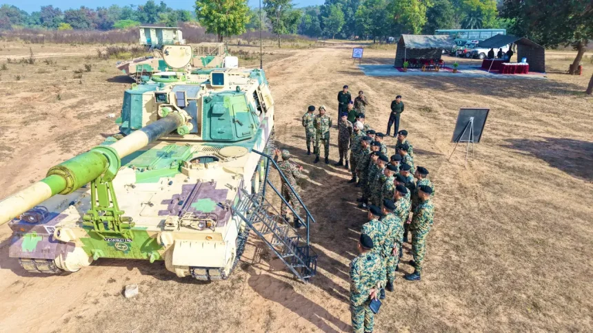 Officers Reviewing Tank