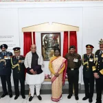President and Defence Minister with Officers