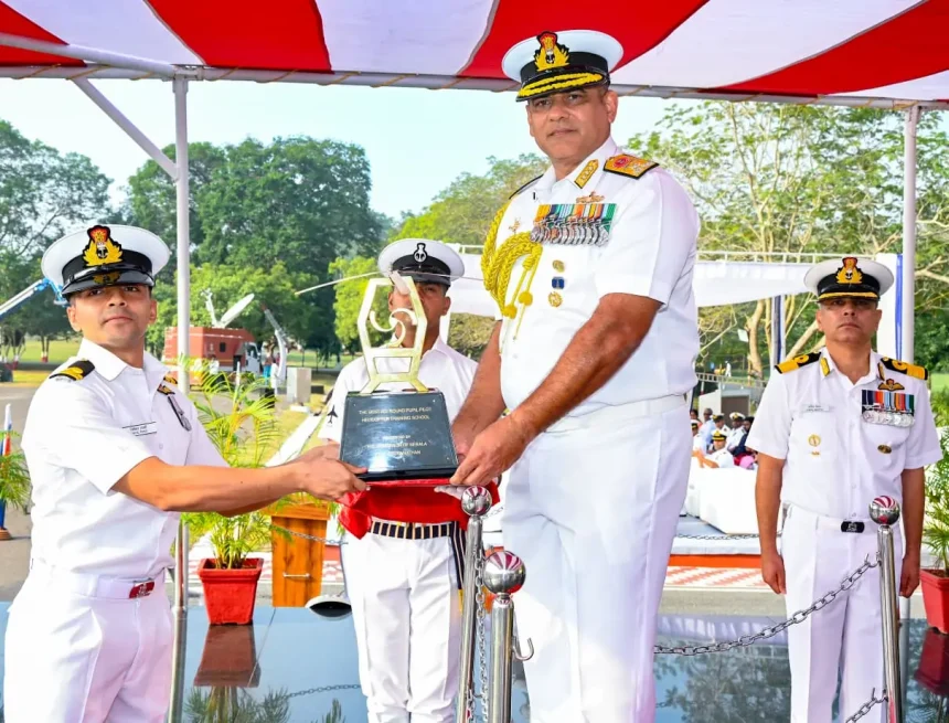 Vice Admiral Bhalla Giving Trophy