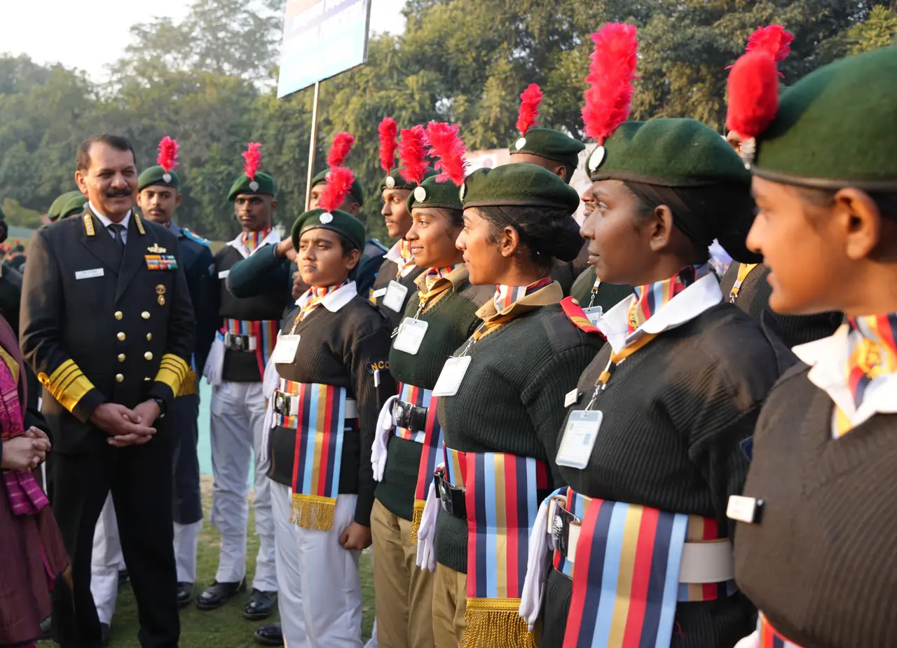 Admiral DK Tripathi and NCC Cadets
