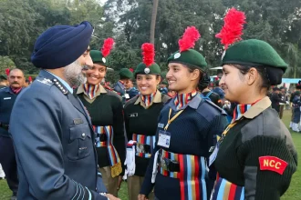 Air Chief Marshal AP Singh with NCC Cadets