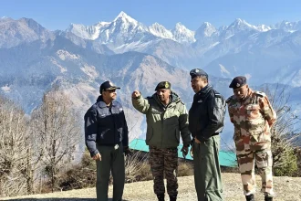 Air Marshal B Manikantan Reviewing