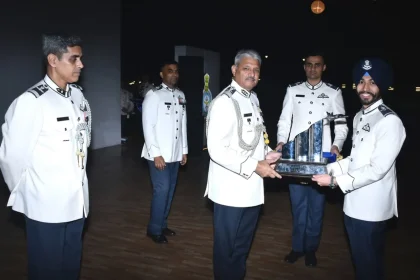 Air Marshal Surat Singh Giving Award