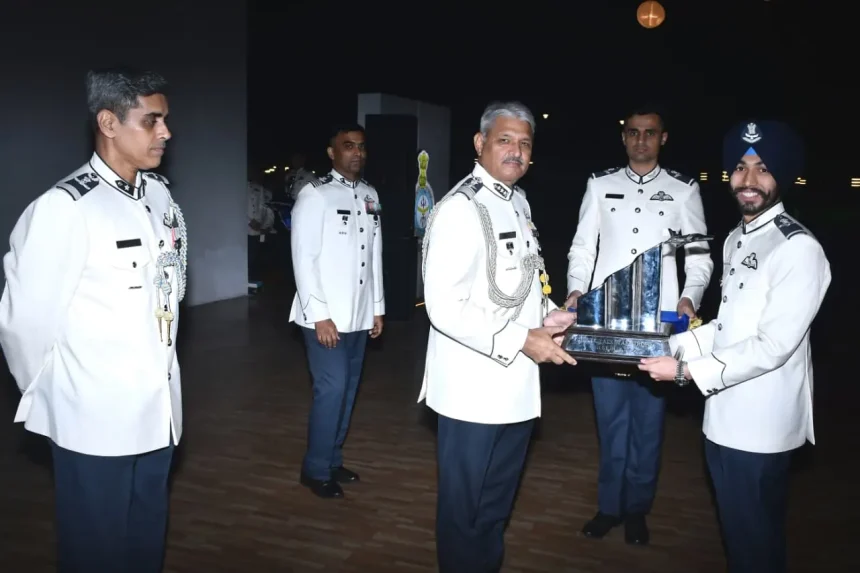 Air Marshal Surat Singh Giving Award