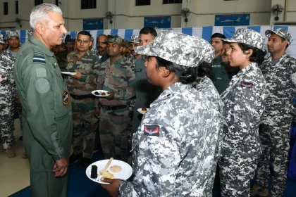 Air Marshal Surat Singh Interacting