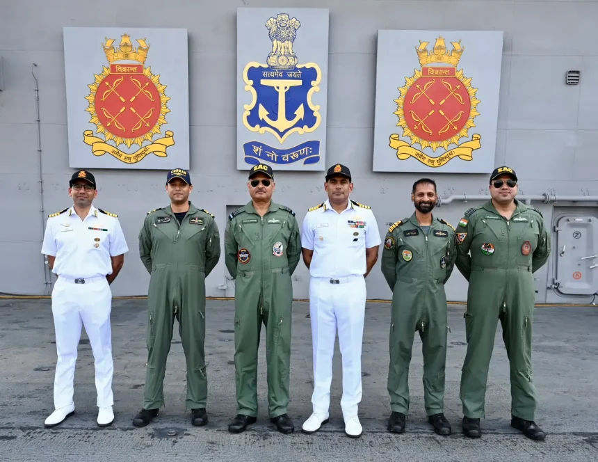 Air Marshal Surat Singh at INS Vikrant