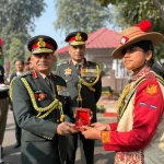 Gen Upendra Dwivedi with Cadet Priya Kumari