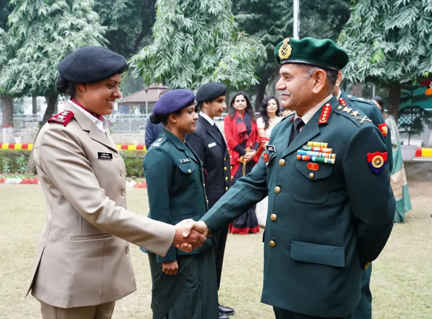 General Upendra Dwivedi Shaking Hands