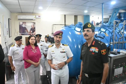 Lt Gen Devendra Sharma at INS Satavahana