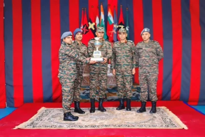 Lt Gen Pratik Sharma Giving Trophy