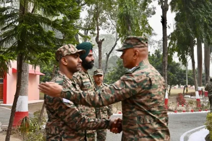 Lt Gen Pratik Sharma Shaking Hands