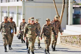 Lt Gen S Pendharkar and Other Officers