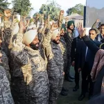 Rajnath Singh with Soldiers