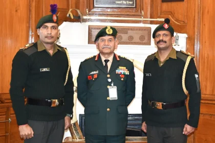Subedar Major Durgesh Singh with COAS