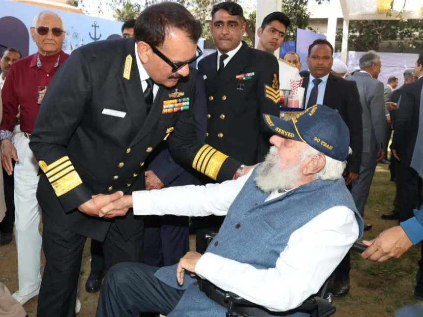 Admiral DK Tripathi Shaking Hands