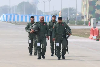 Air Marshal Jeetendra Mishra Wearing G Suit