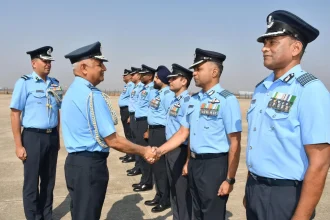 Air Marshal S Shrinivas Shaking Hands