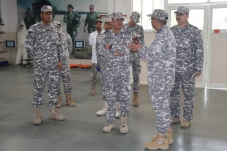 Air Vice Marshal Ratnesh Gupta Reviewing