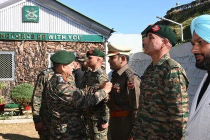 General Upendra Dwivedi Commending Officer