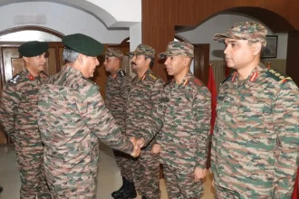 Lt Gen AVS Rathee Shaking Hands