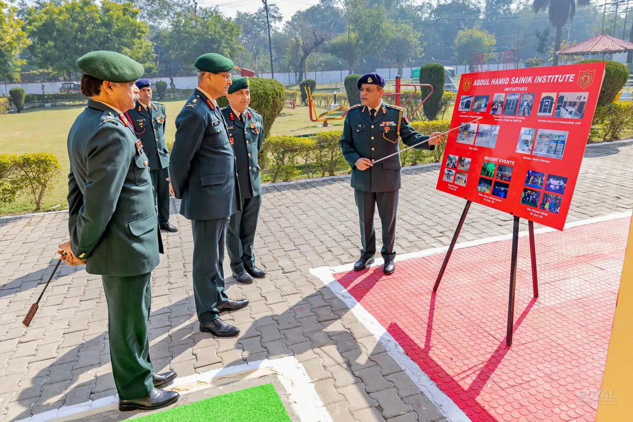 Lt Gen DG Misra Visits Abdul Hamid Sainik Institute, Reviews Welfare Initiatives at Meerut Cantt